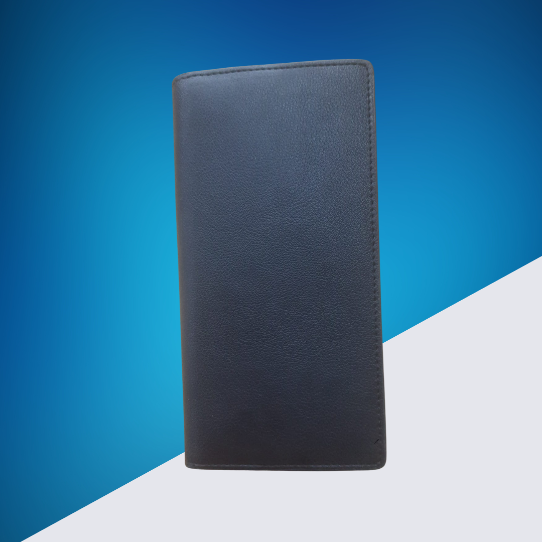 Black High quality Leather Long Wallet For Men